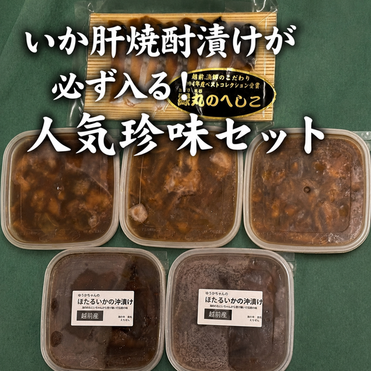 イカ肝焼酎漬け3パックが必ず入る！自家製珍味セット（冷凍）《おひとり様１セット限定》